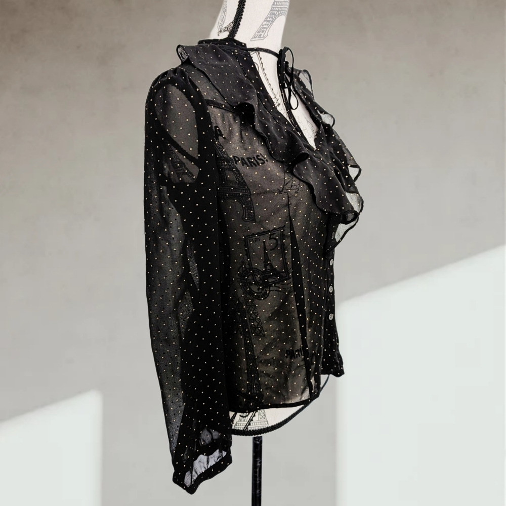 GUESS sheer polka dot blouse - Picture 3 of 8